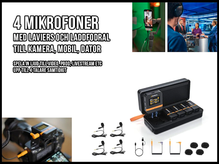 System med 4 mikrofoner - comica vimo q