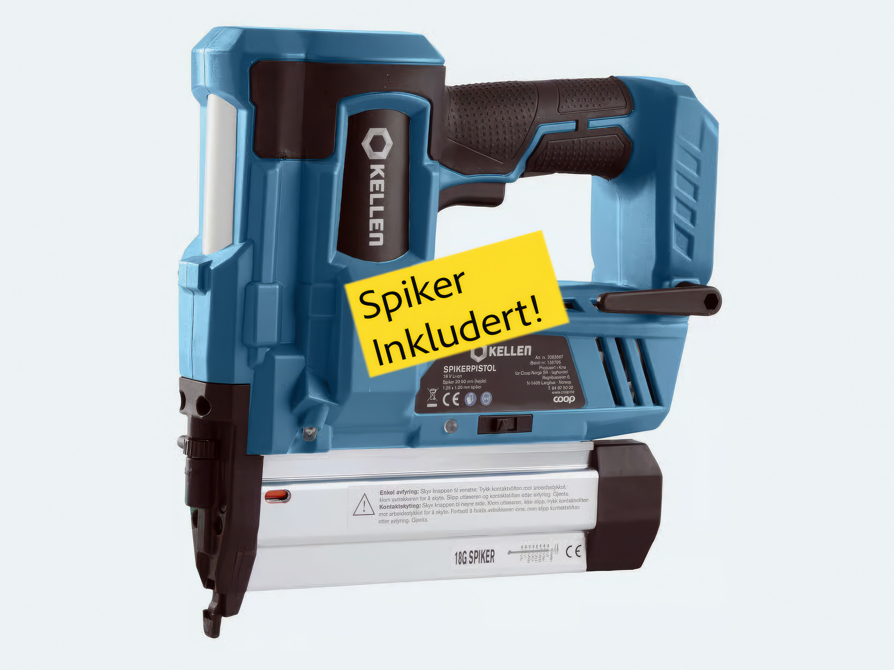 Batteridrevet spikerpistol m/spiker