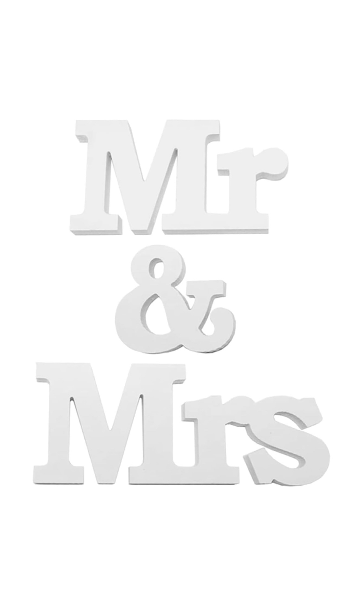 Mr and mrs trä bokstäver