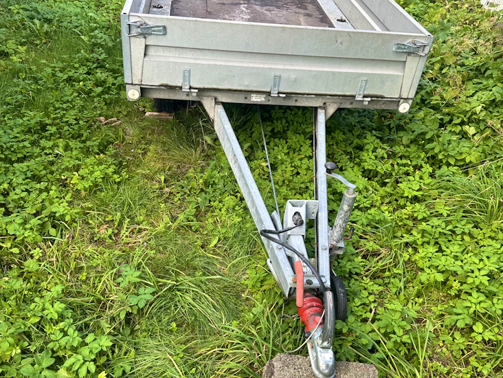 Tysse boggihenger m/brems, nedfellbare karmer side/foran/bak