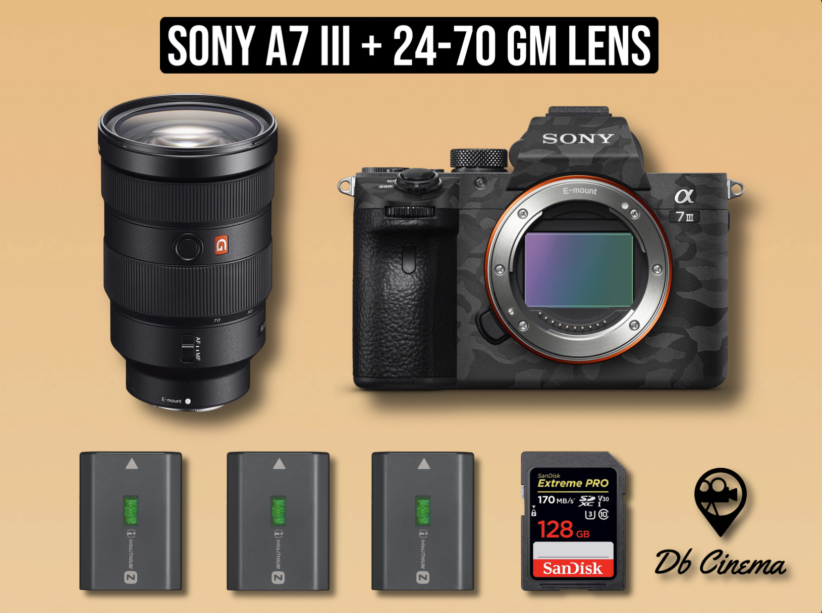 Sony a7iii a73 a7 3 + 24-70 mm g master f2.8 lens zoom gm g-master gmaster sony mirrorless 4k full frame camera 