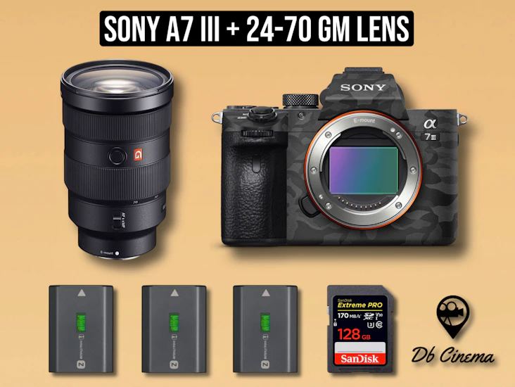 Sony a7iii a73 a7 3 + 24-70 mm g master f2.8 lens zoom gm g-master gmaster sony mirrorless 4k full frame camera