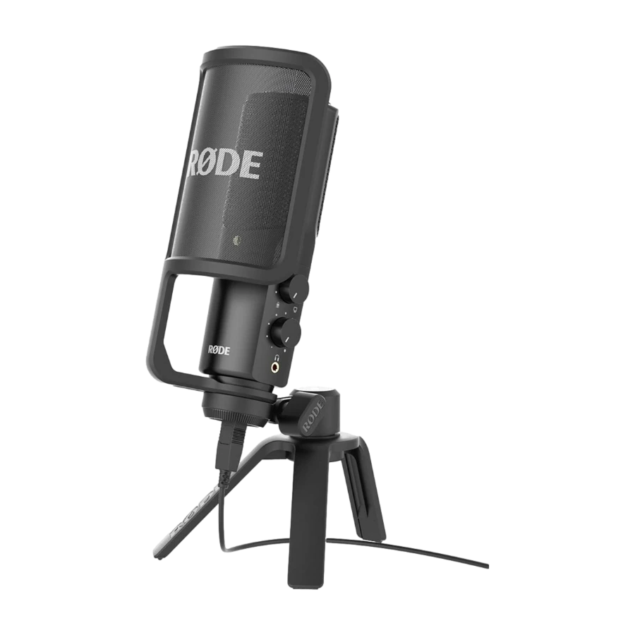 Røde nt-usb kondensatormikrofon svart med popfilter