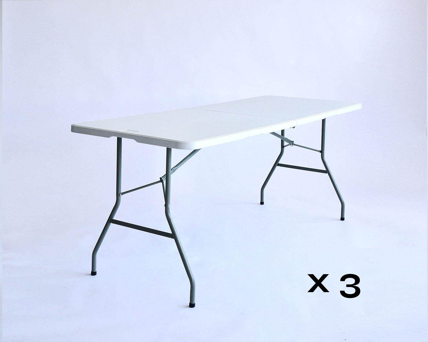 3 x 6ft foldable trestle table - white