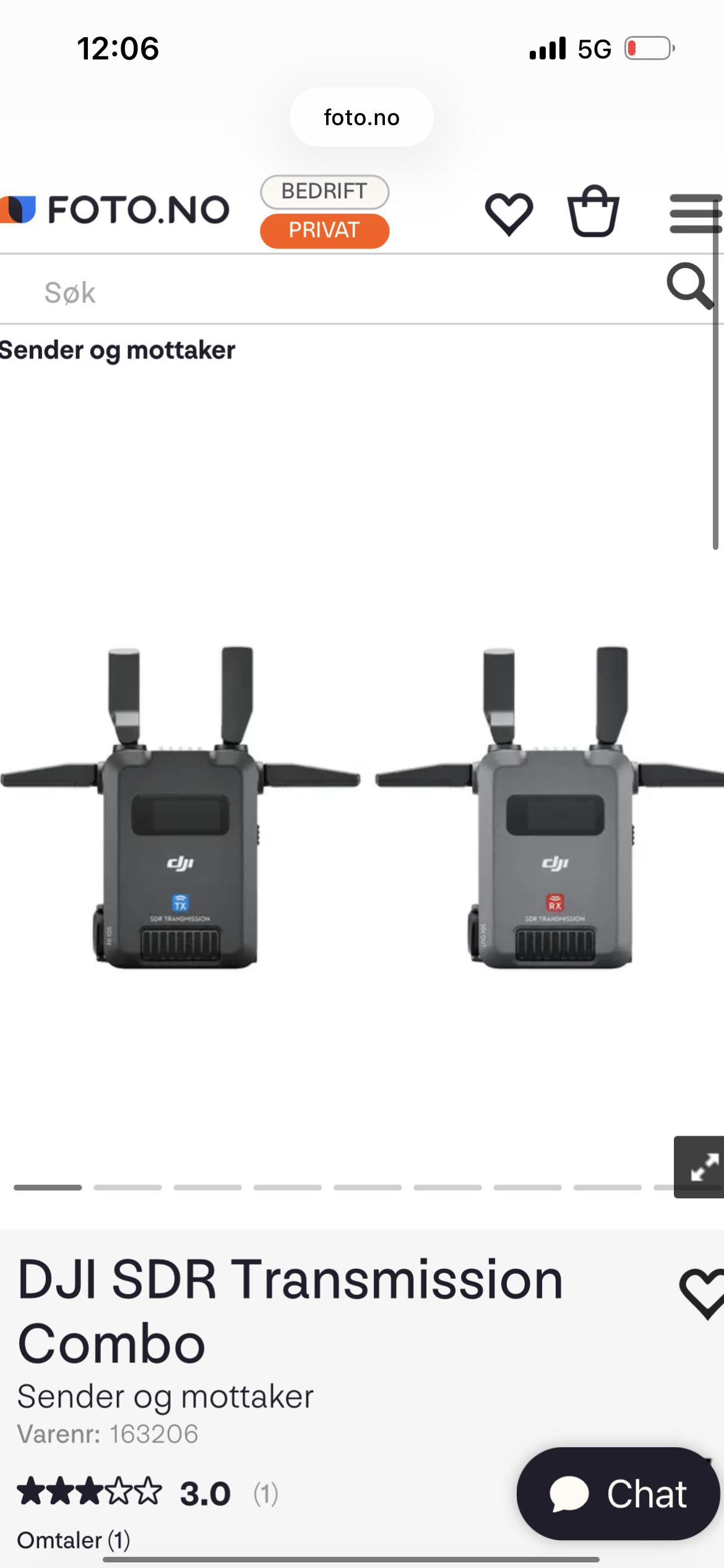Dji - transmisjon- sender og mottager 