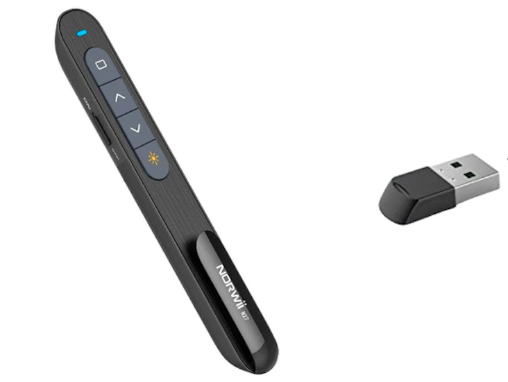 Laser presentation clicker for powerpoint