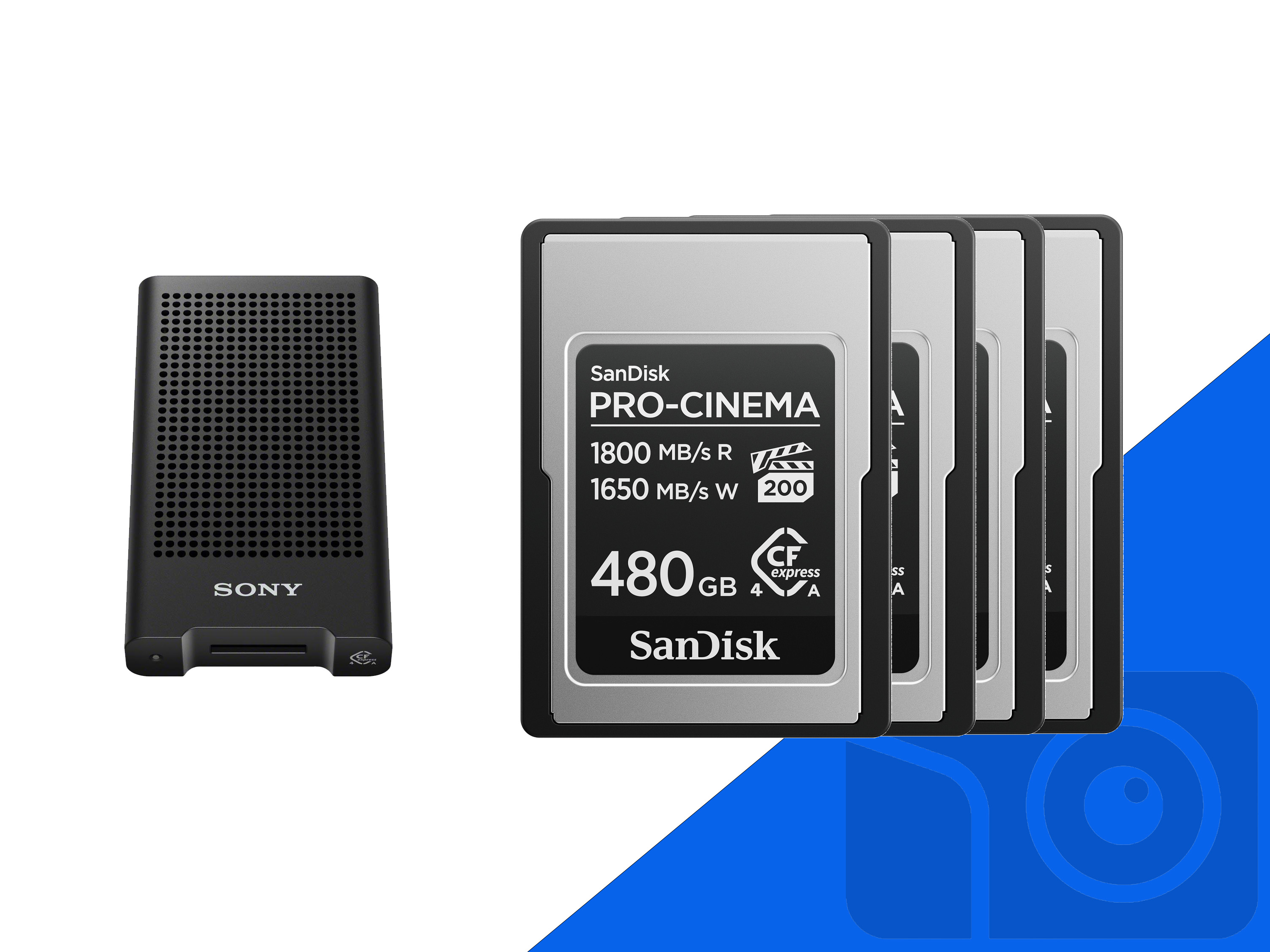 Sandisk 480gb pro-cinema cfexpress type a cards (pack of 4)