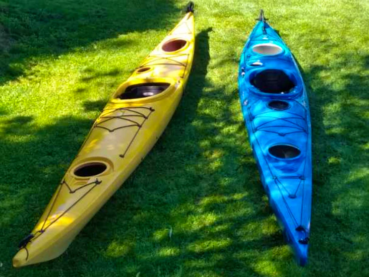 Två havskajaker, expeditionsmodell