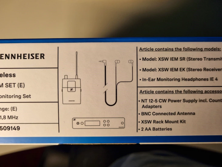 Sennheiser iem wireless set - trådløs iem
