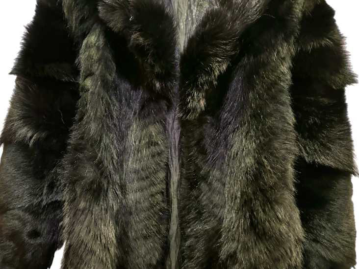 Black wolf fur coat