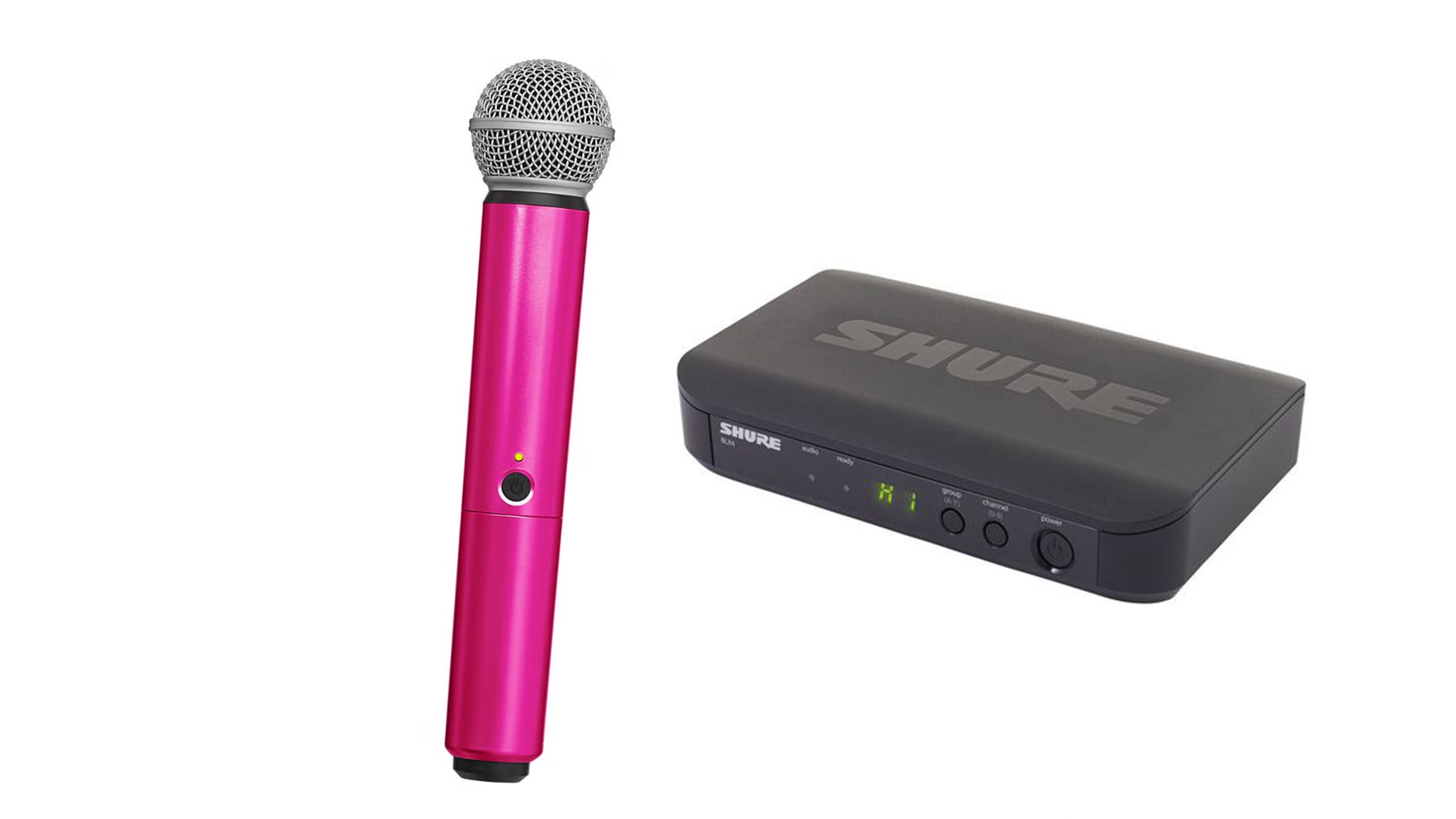 Rosa trådlös sångmikrofon