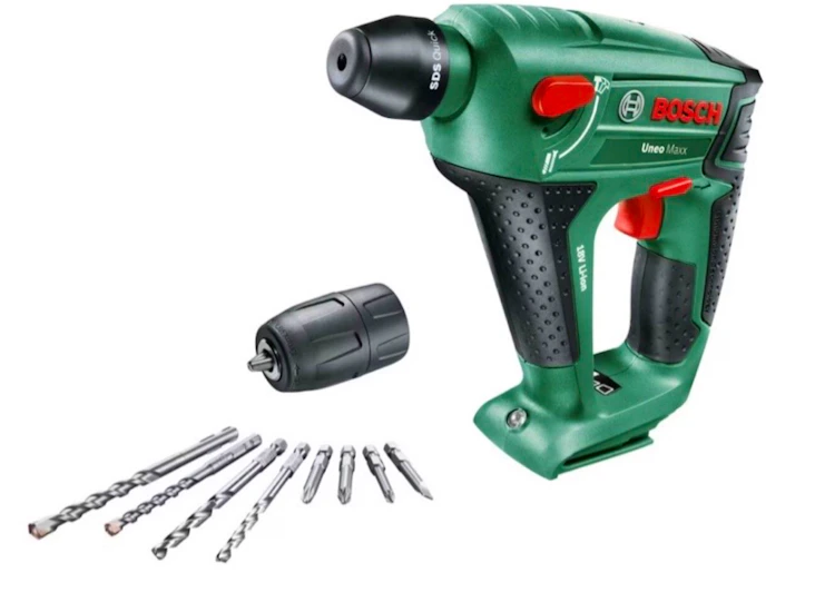 Bosch borhammer med bor, uneo maxx 18