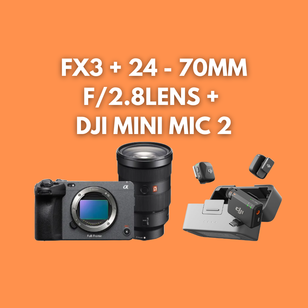 Sony fx3 + 24 - 70mm f/2.8lens + dji mini mic 2 bundle