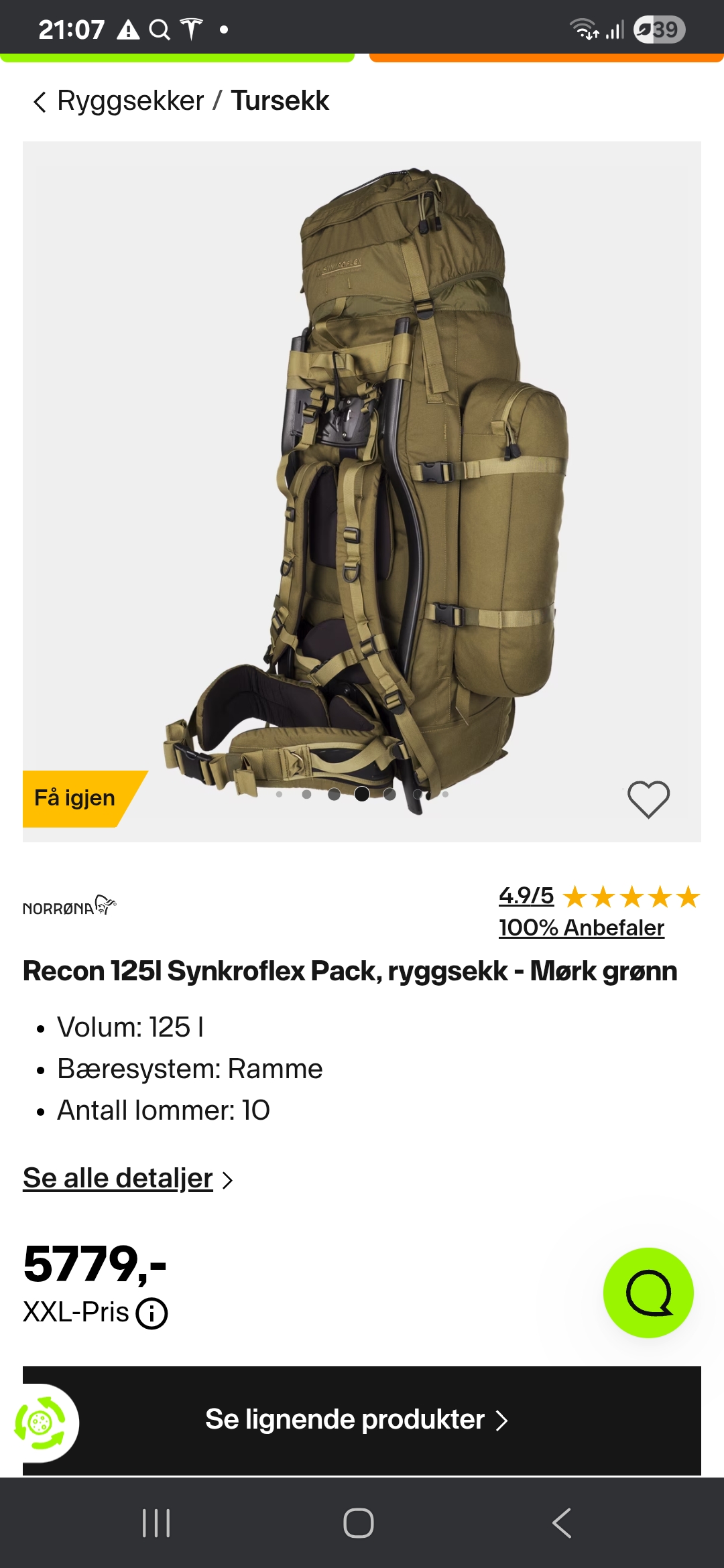 Norrøna recon 125 liter