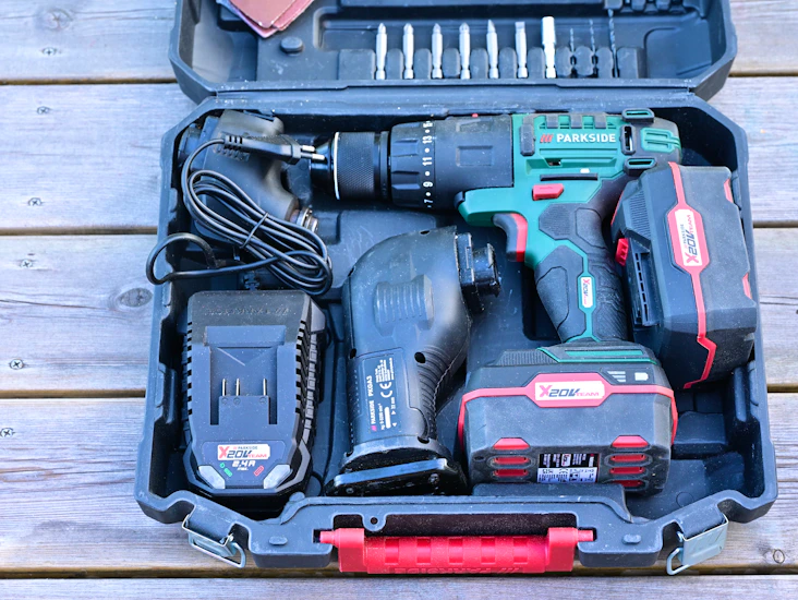 Parkside 20v borrskruvdragare + multiverktyg i set