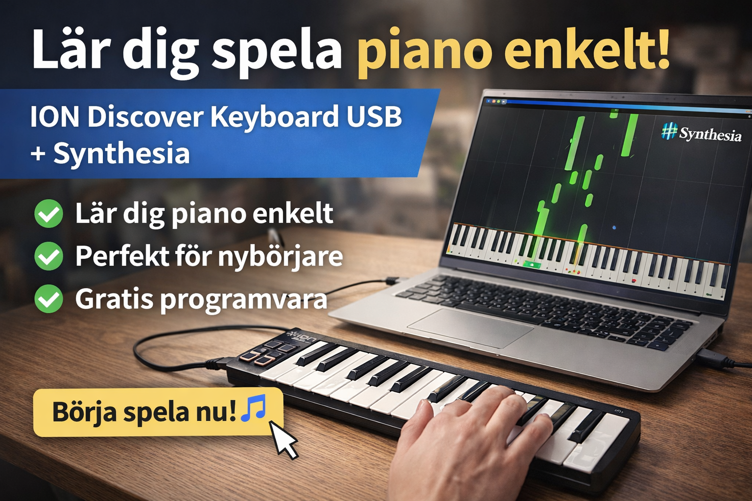 Lär dig spela piano – ion discover keyboard usb