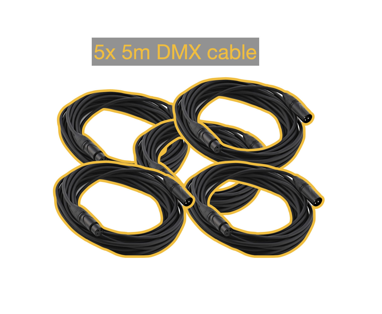 5x 5m dmx cable