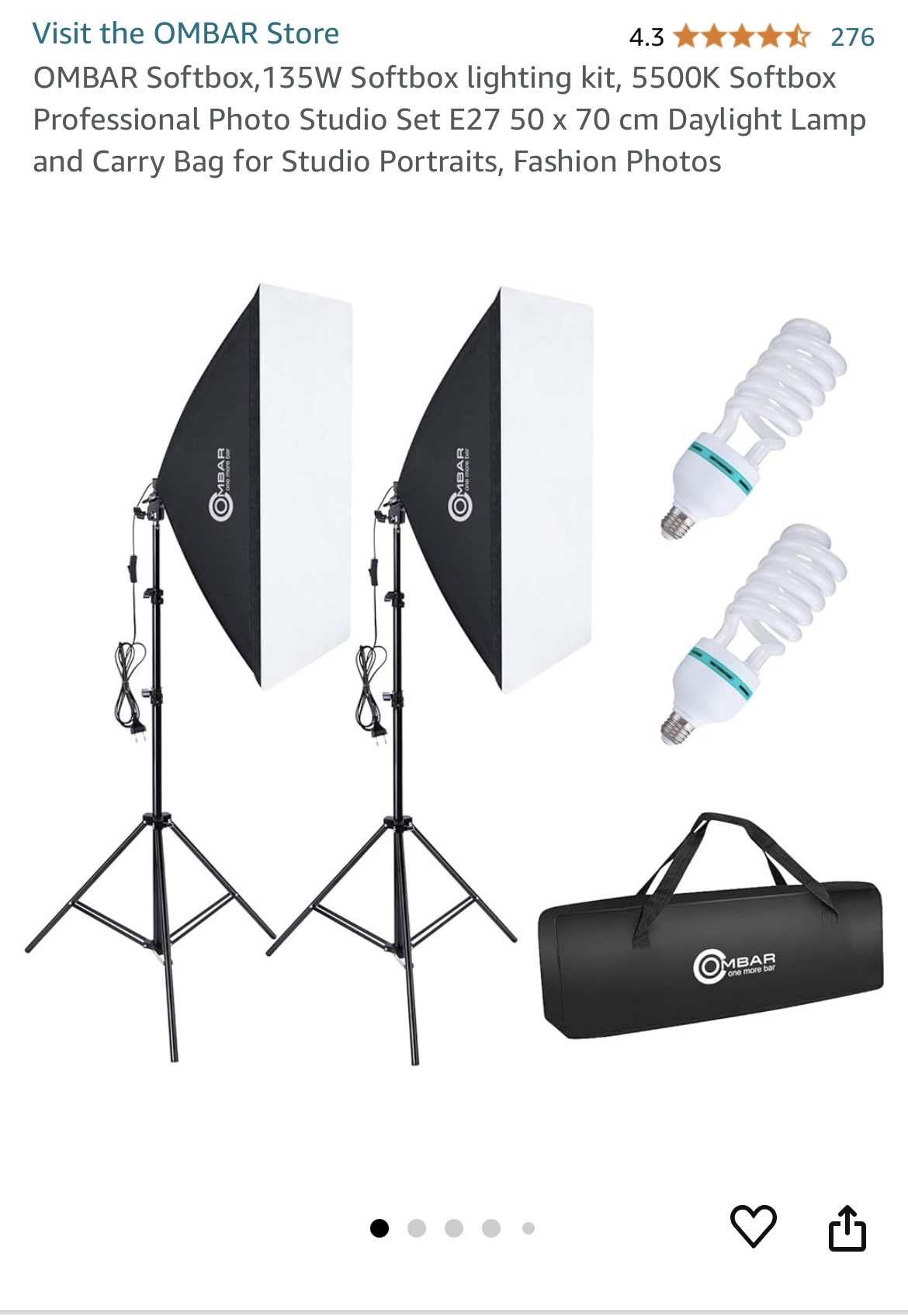 3 x soft box lights 