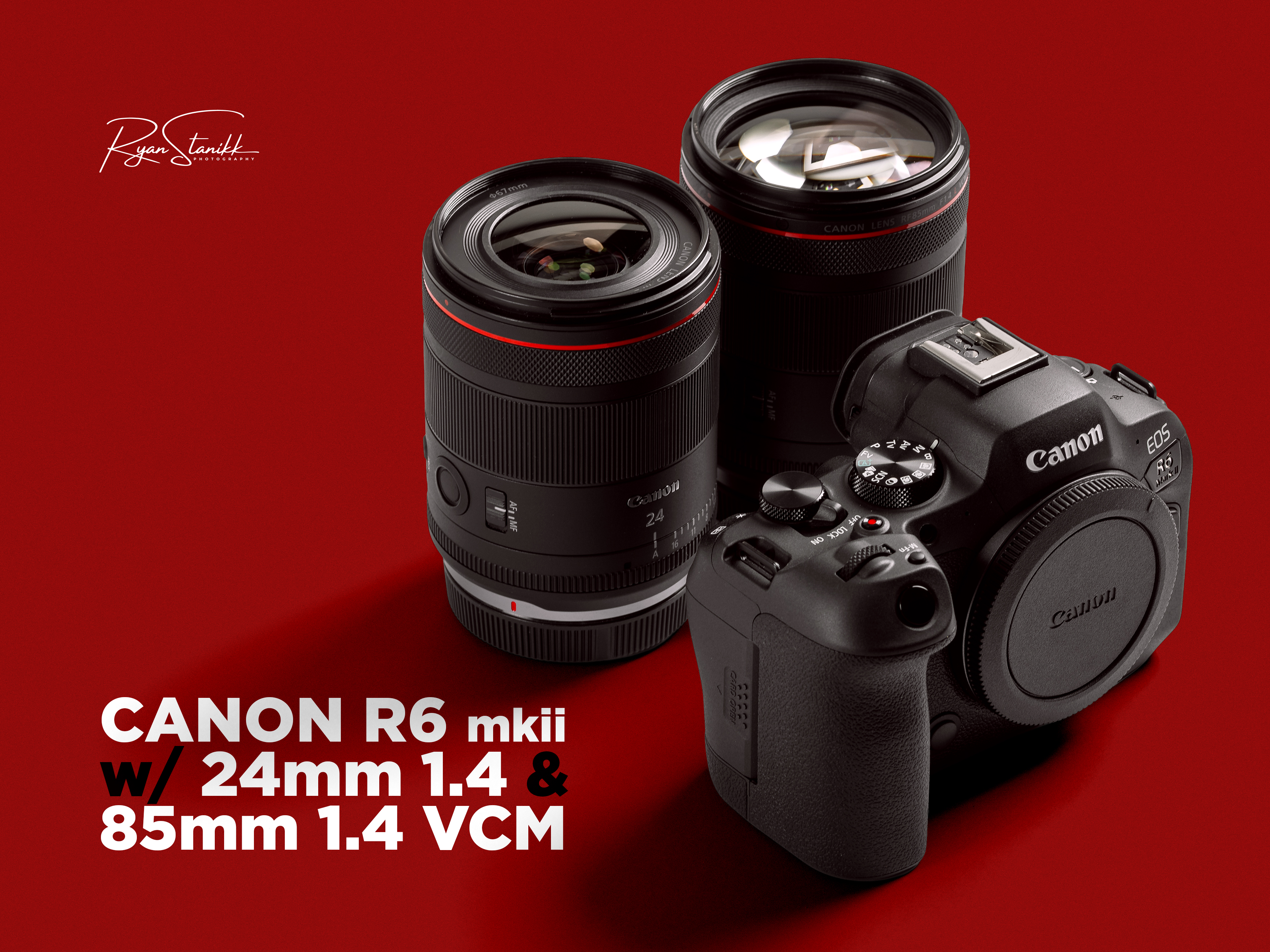 Canon r6 mark ii with 24mm f/1.4l and 85mm f/1.4l rf vcm lenses