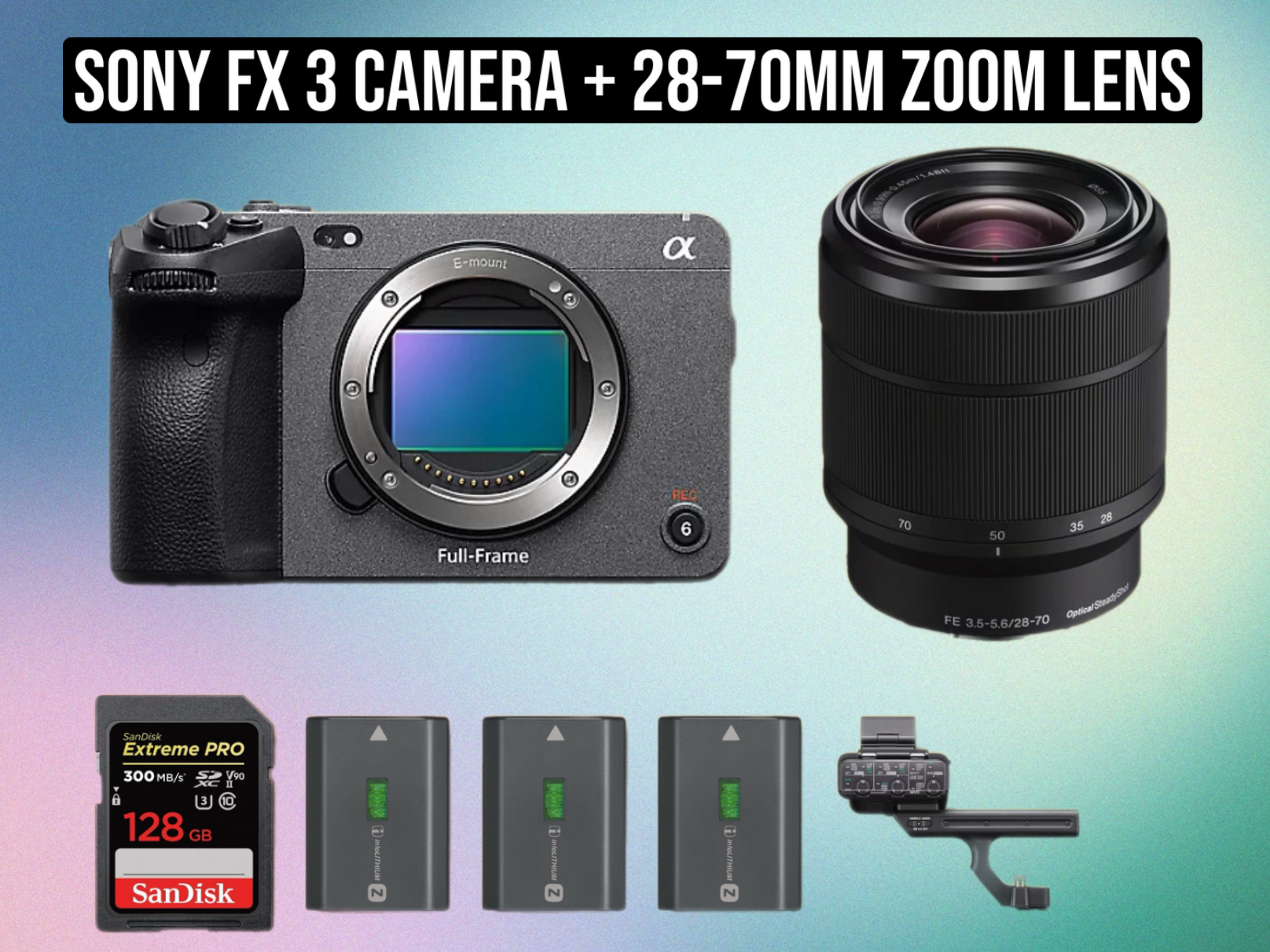 Sony fx3 fx-3 cinema camera + 28–70mm zoom lens | full frame 4k mirrorless cinema camera  (sony fx3 / fx-3 / cinema camera / full frame / 4k / mirrorless / 28-70 / zoom lens / sony e-mount)