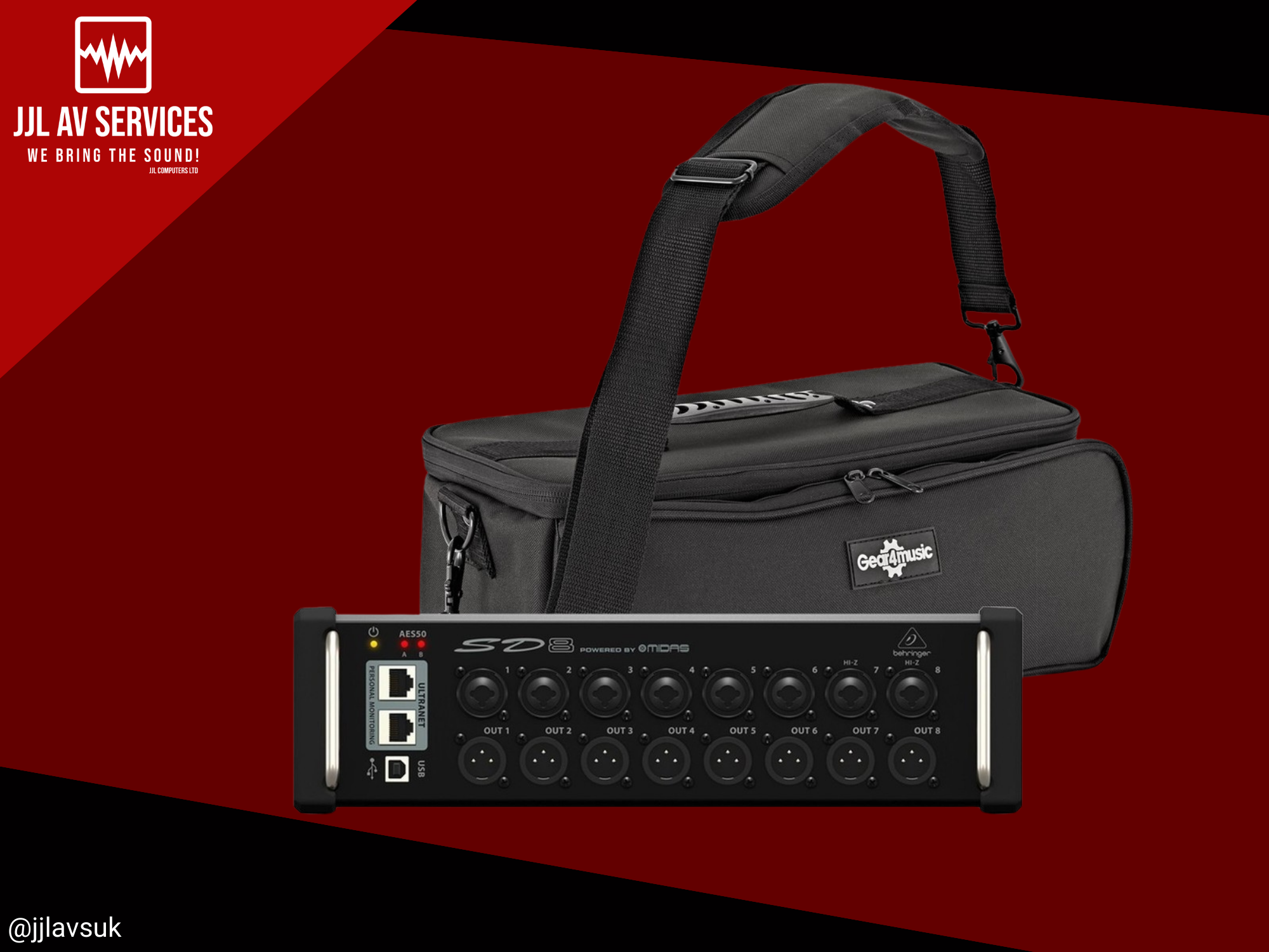 Behringer sd8 digital stage box with padded bag