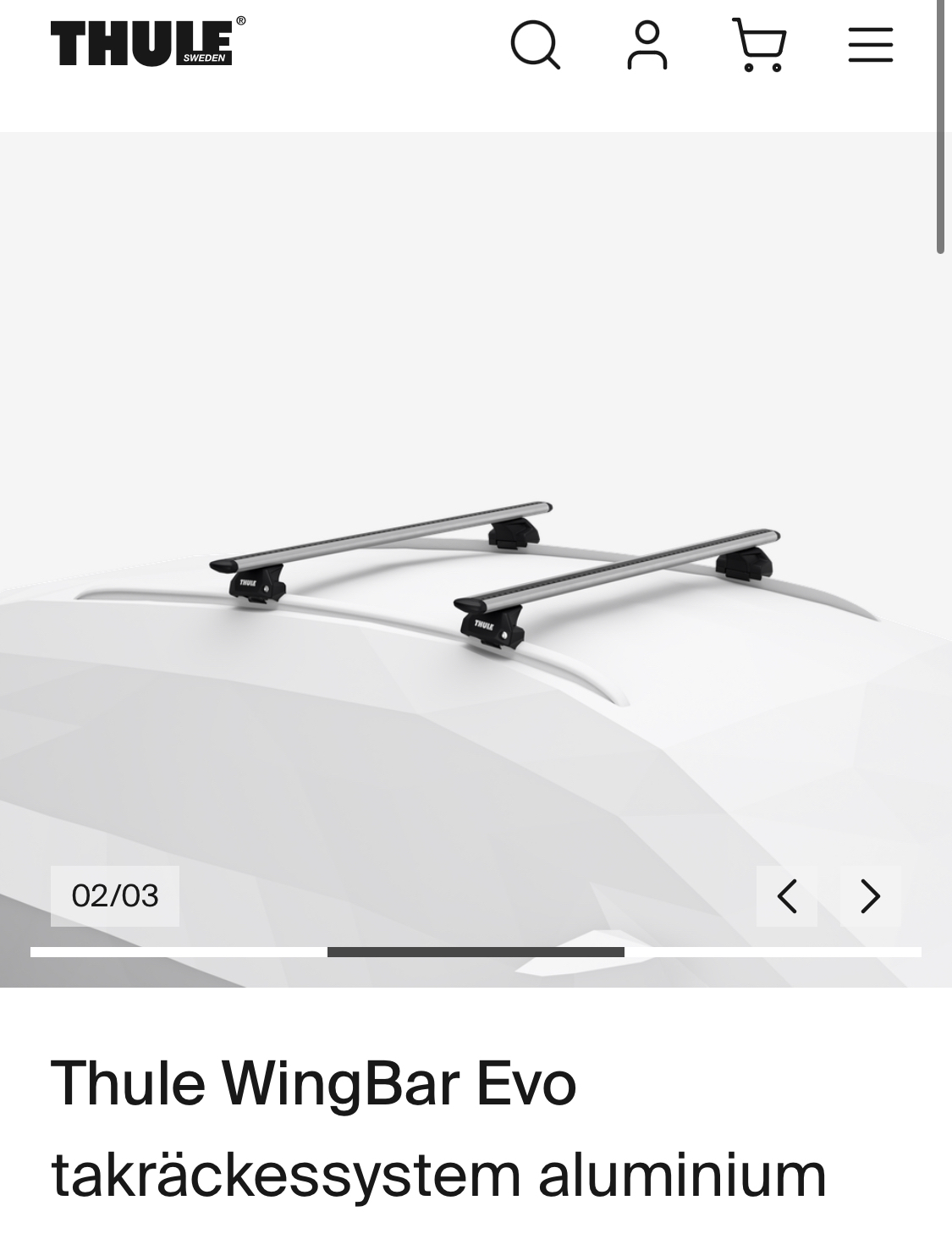 Thule takräcke för volkswagen passat 