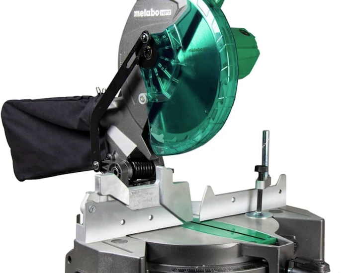 Metabo hpt 10-inch compound miter saw, 15-amp power saw with large 10-inch table, precision miter angles, single bevel 0-45°, 24t tct blade, positive stops