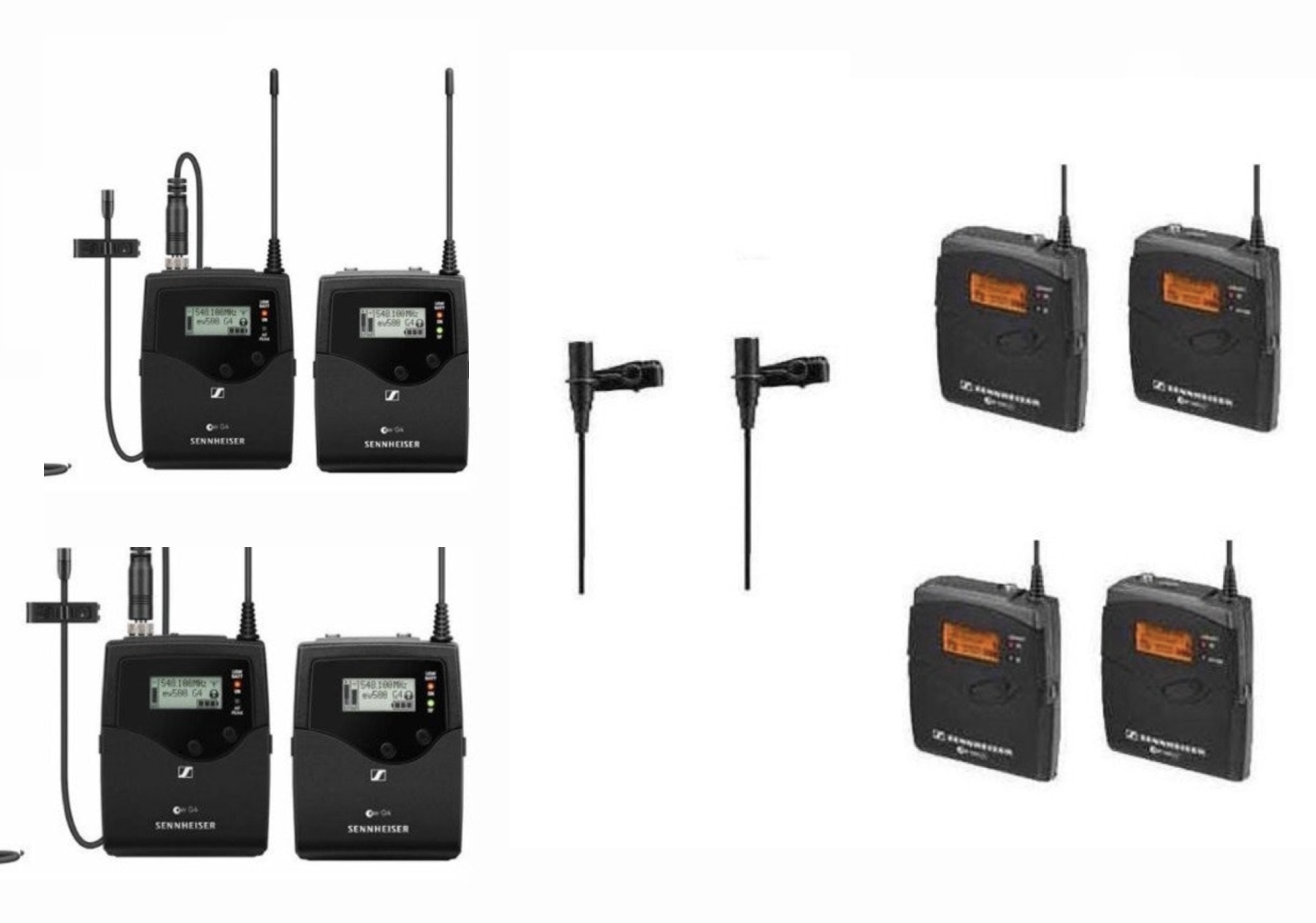 X4 radio mics (lavs , wireless radio systems) sennheiser 