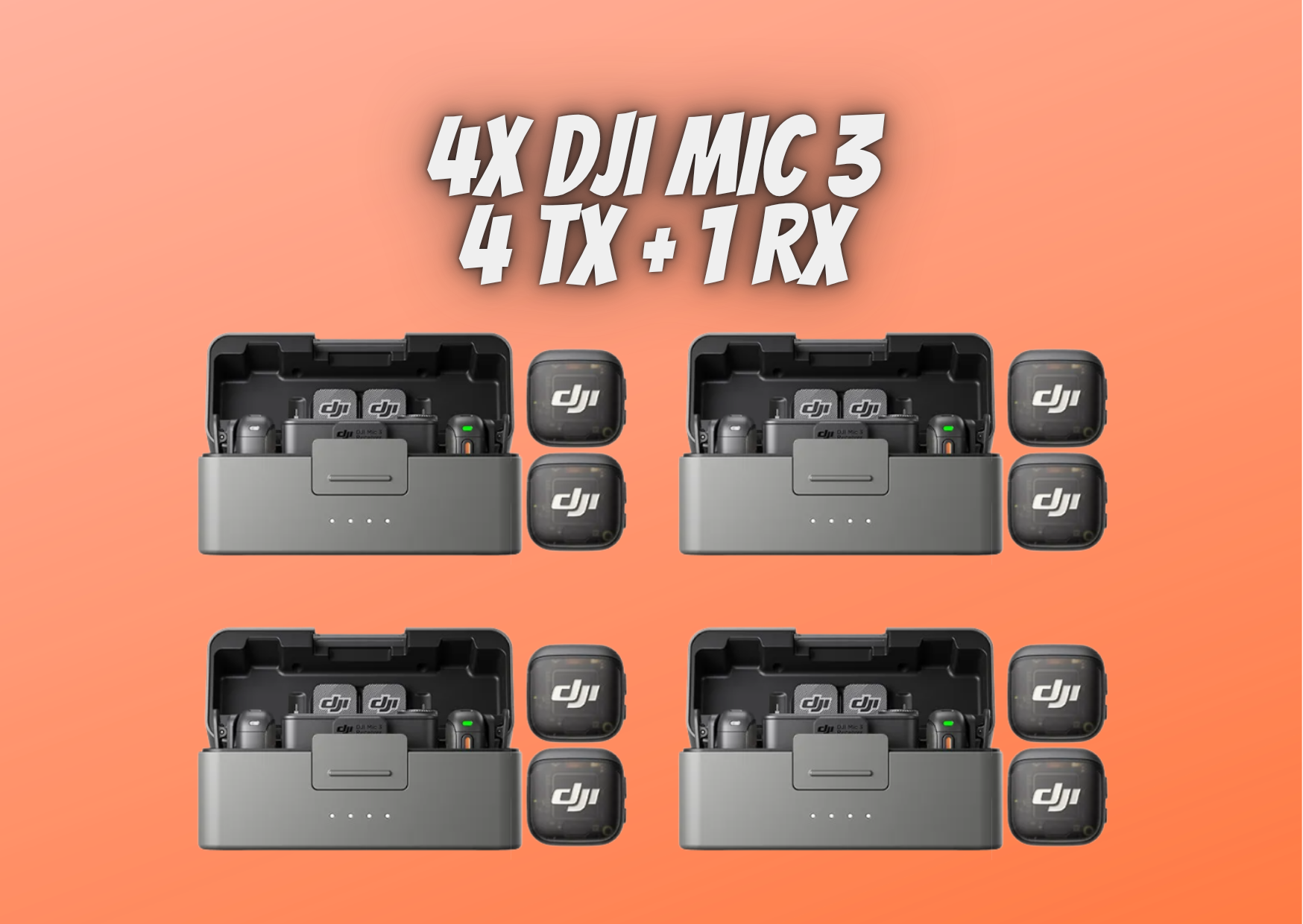 4x dji mic 3 (4 tx + 1 rx + charging case)