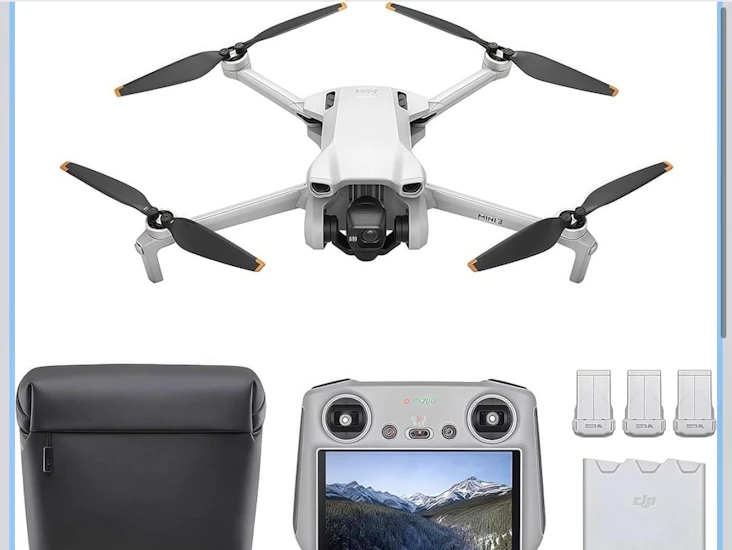 Dji mini 3 fly more combo (dji rc) – lightweight 3x mechanical gimbal mini camera drone with 4k hdr video, 3 batteries for 114-min flight time, vertical shooting, 32800ft (10km) video transmission