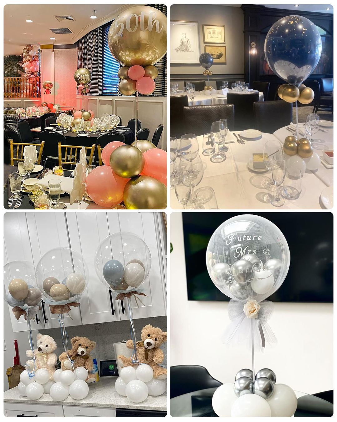 Clear acrylic balloon 10x stand for table centerpiece decoration – 60cm height