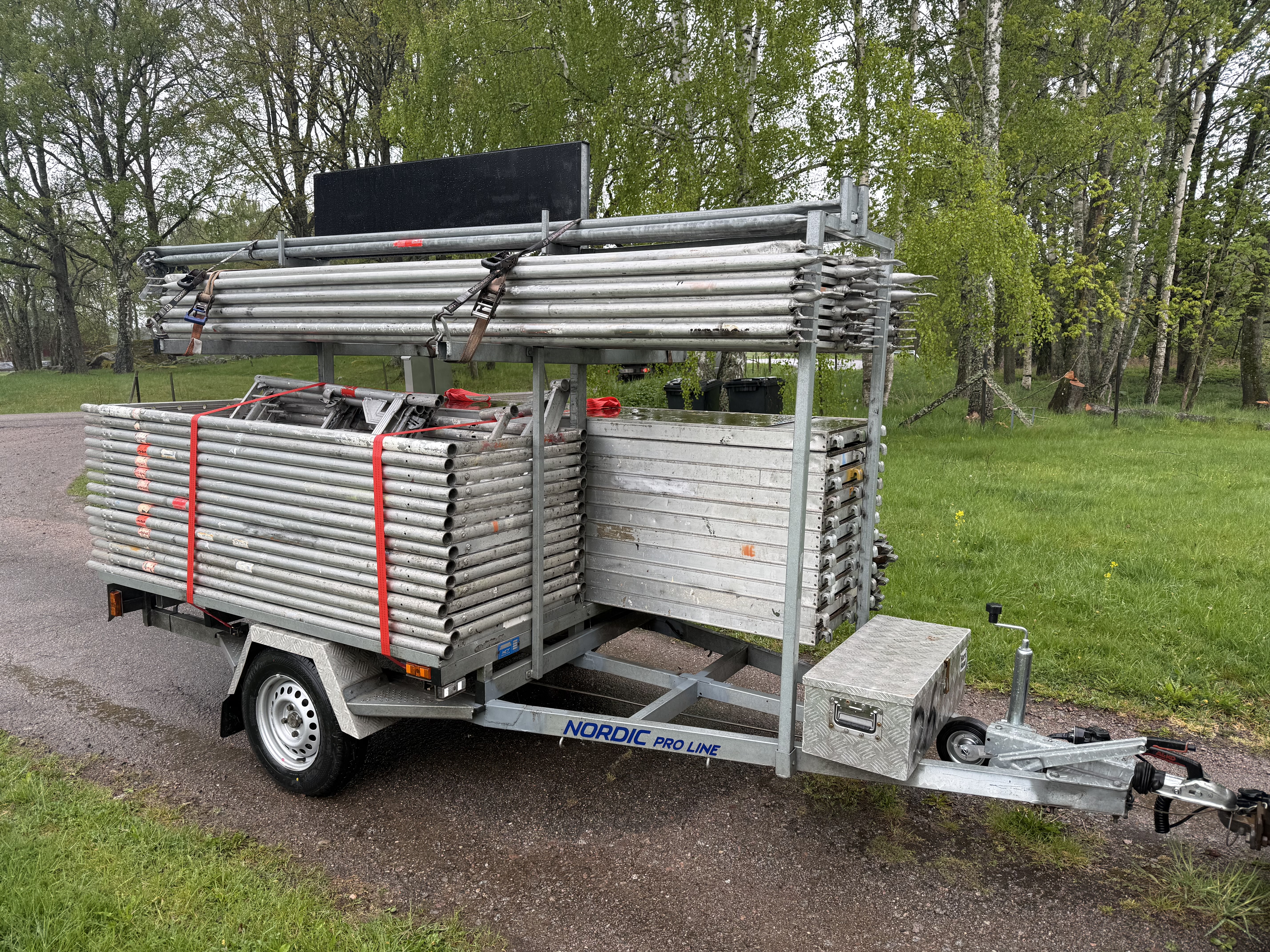 Ramställning av aluminium, komplett med släp