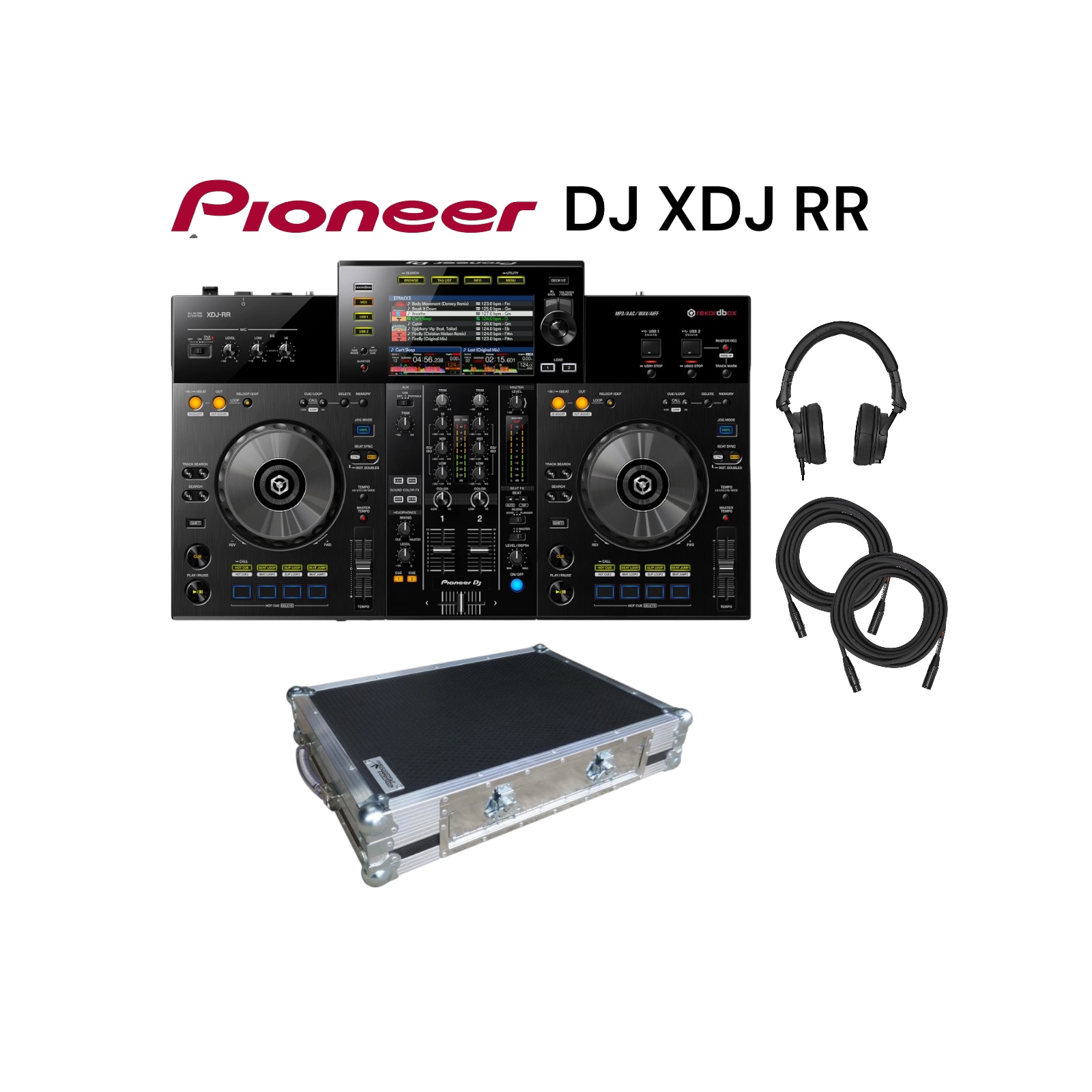 Pioneer dj xdj-rr controller headphones + xlr speaker cables event party popup rx