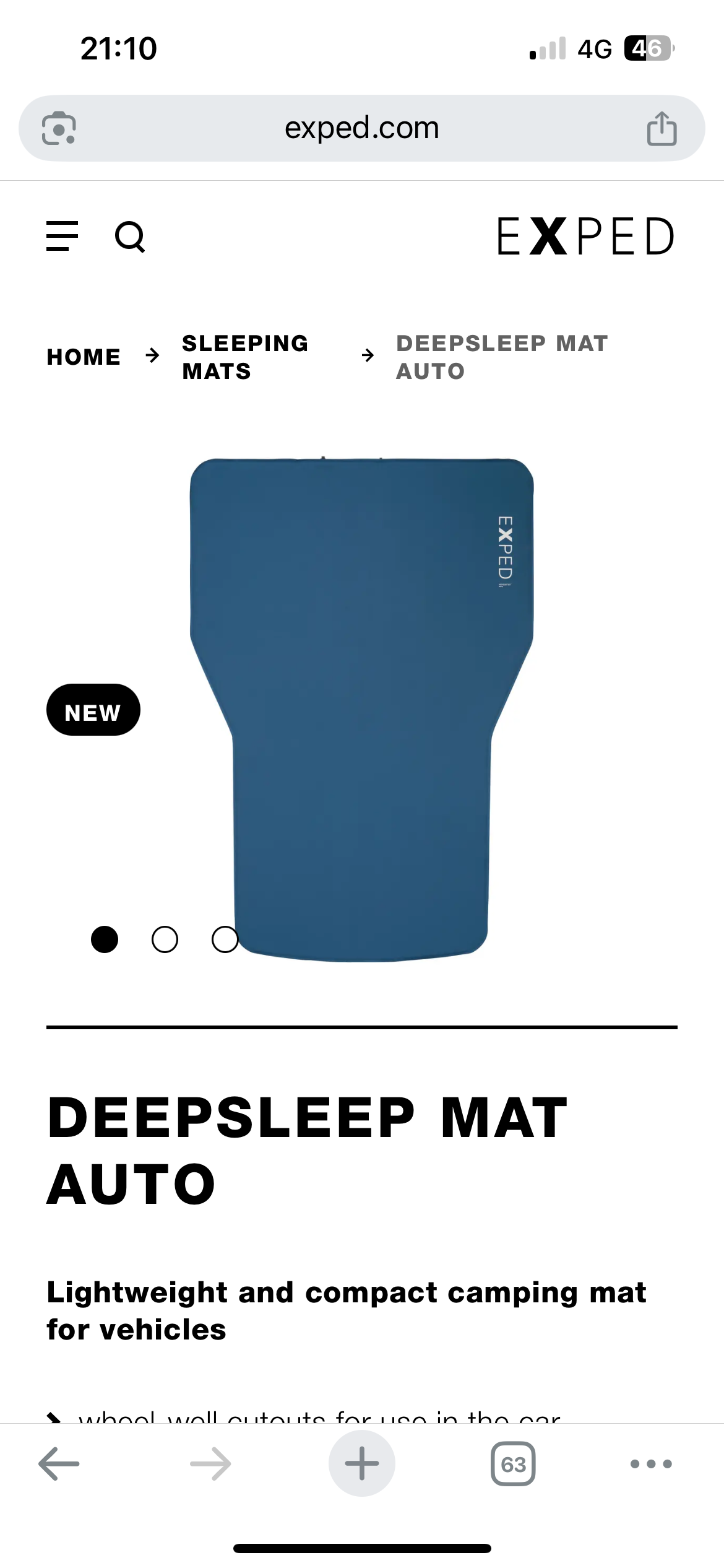 Exped deepsleep mat auto – perfekt campingmadrass för tesla model y
