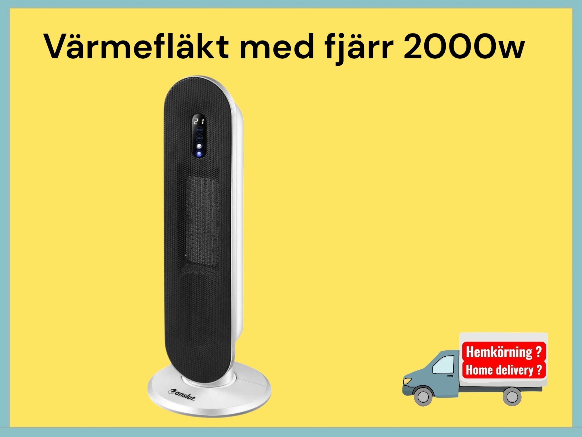 Värmefläkt med fjärrkontroll 200 watt