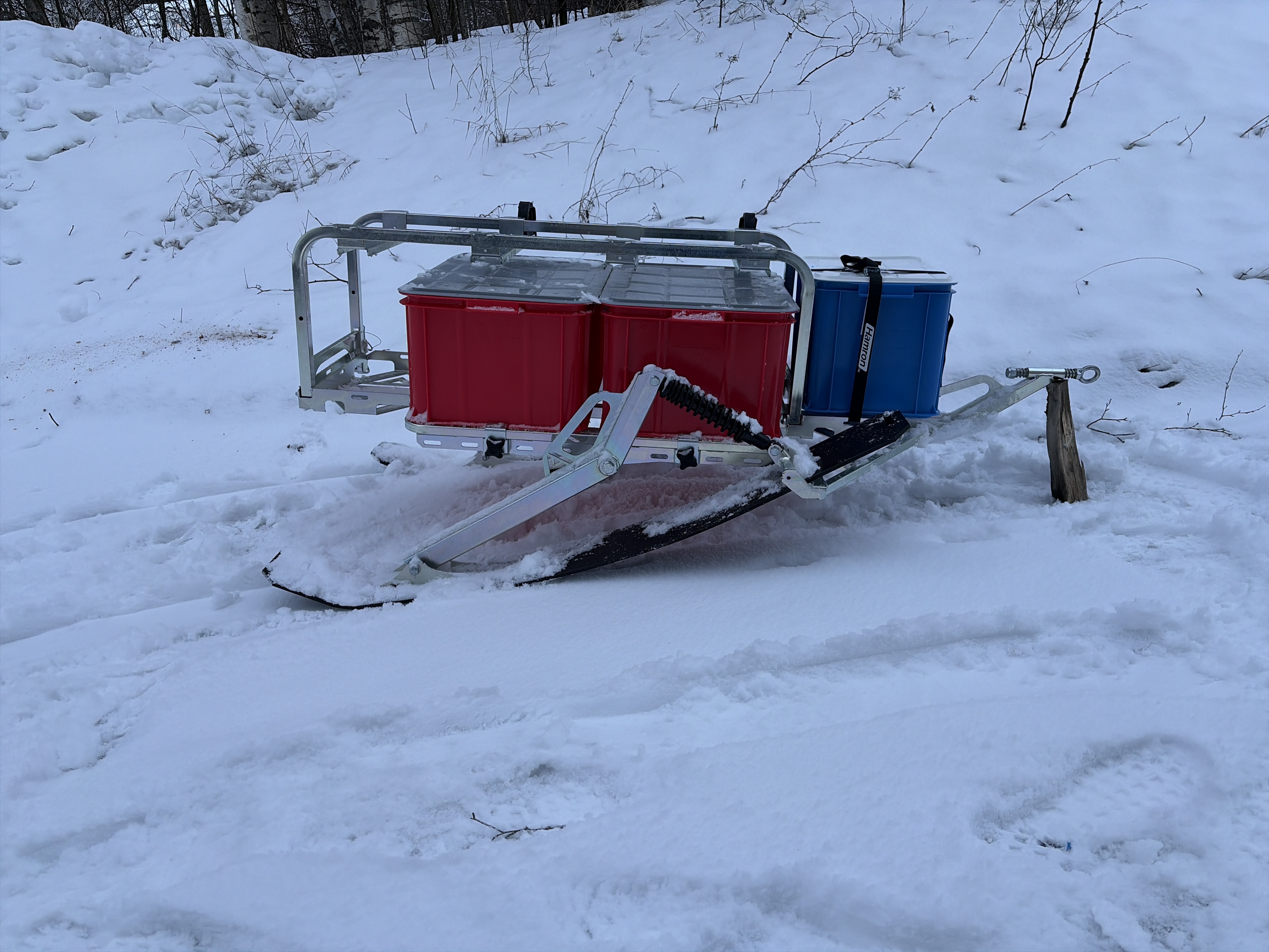 Packpulka packkälke för snöskoter 