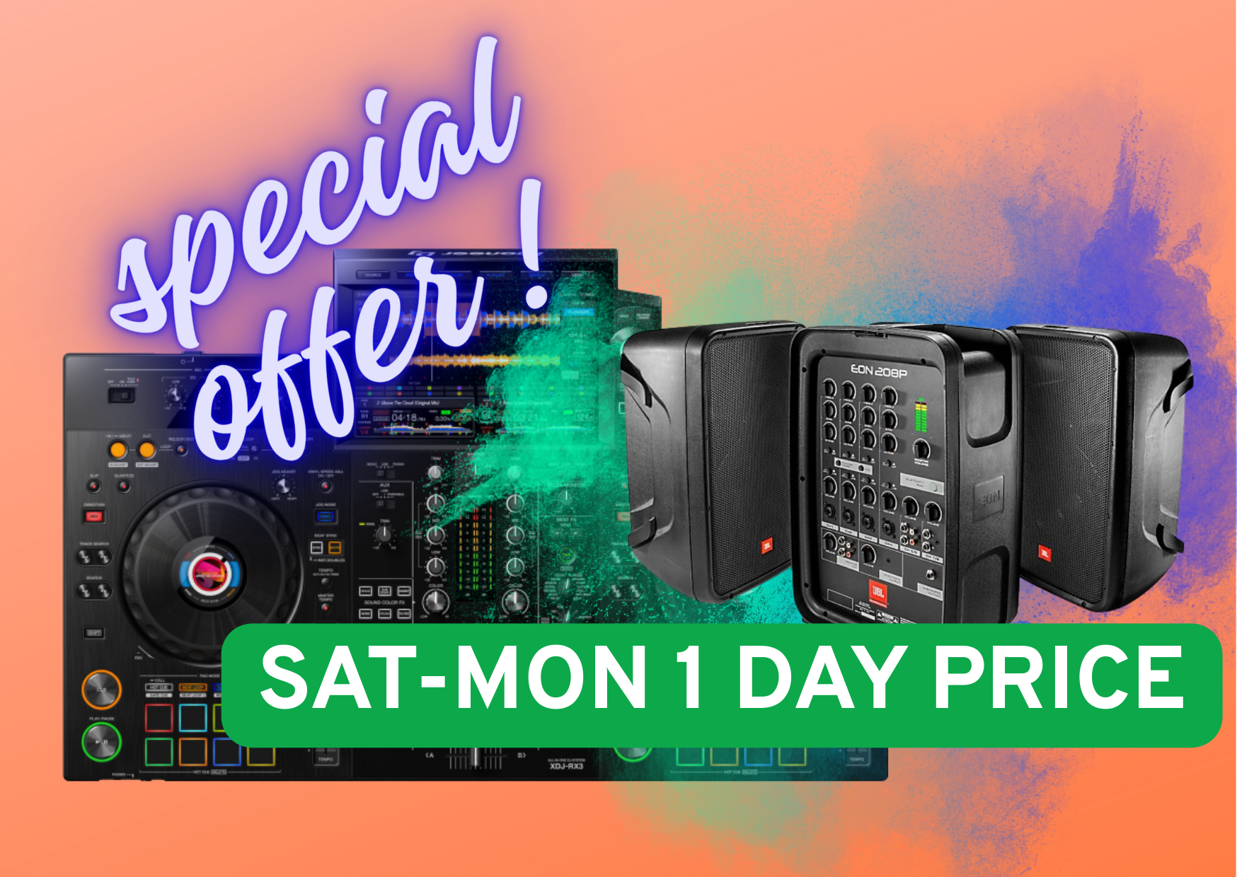 Pioneer xdj rx3 + speakers jbl pa system audio system dj party special offer
