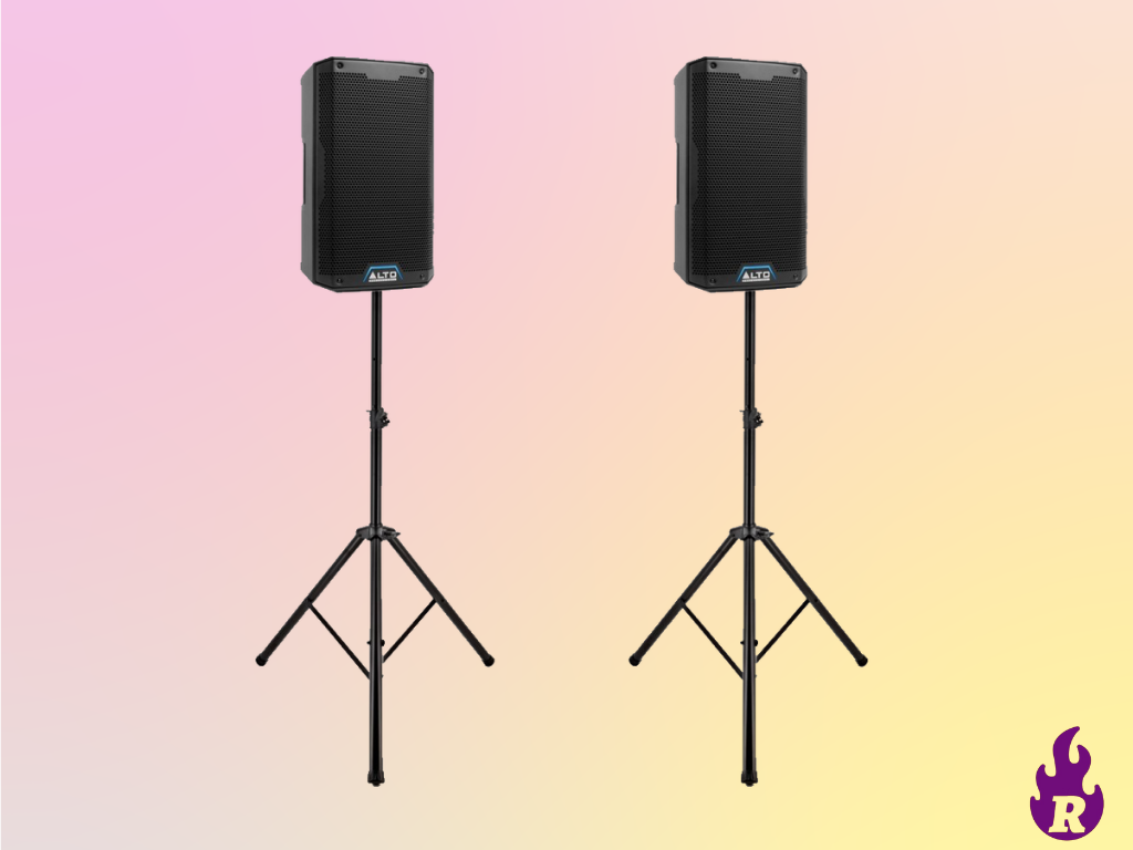 Speaker set: 2x 2500w alto ts412 active speakers and stands (w bluetooth)