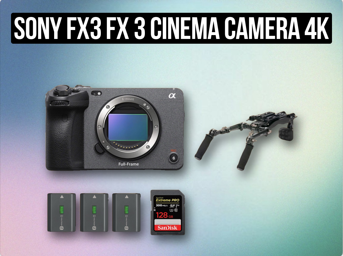 Sony fx3 fx 3 cinema camera 4k + shoulder rig tilta + batteries + sd card 