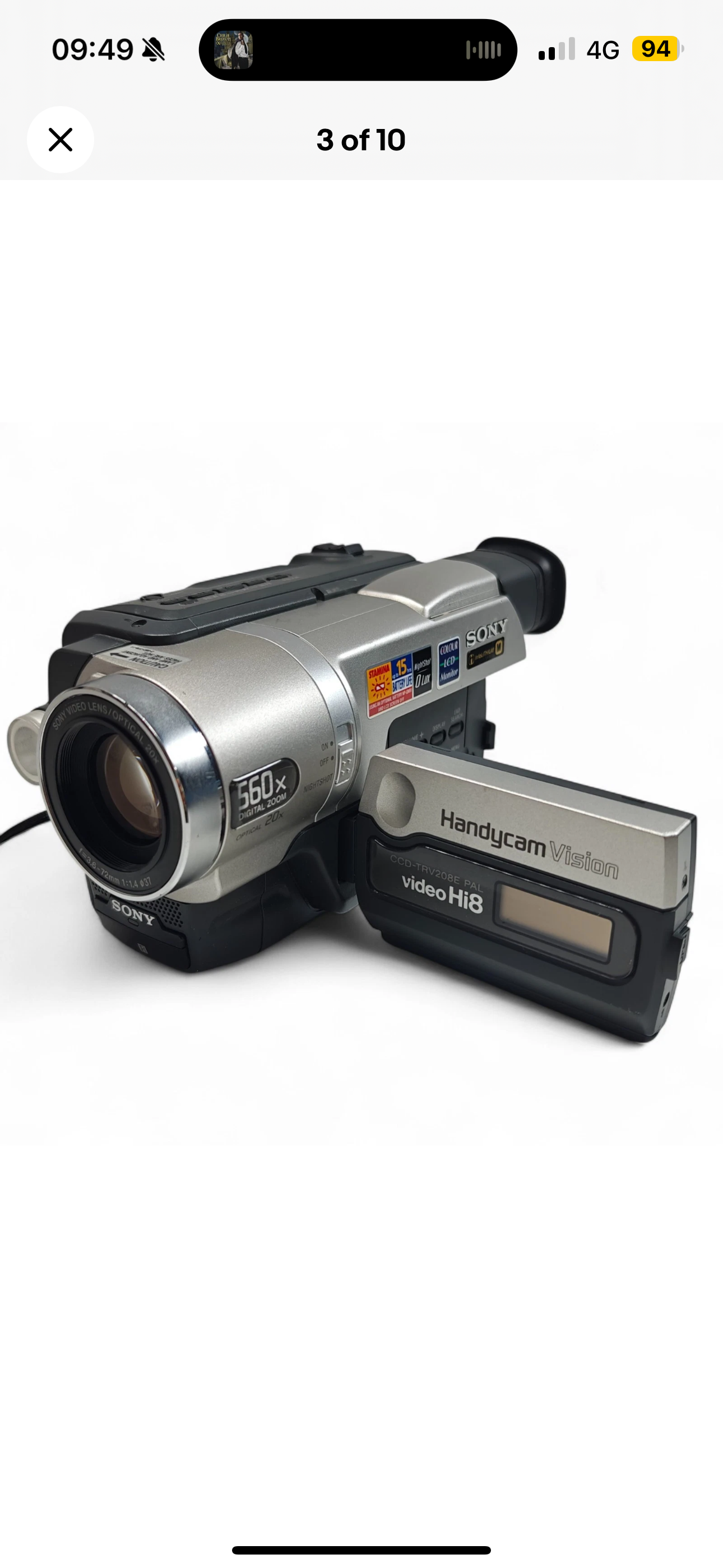 Sony ccd-trv208e pal camcorder handycam hi8 560x digital zoom