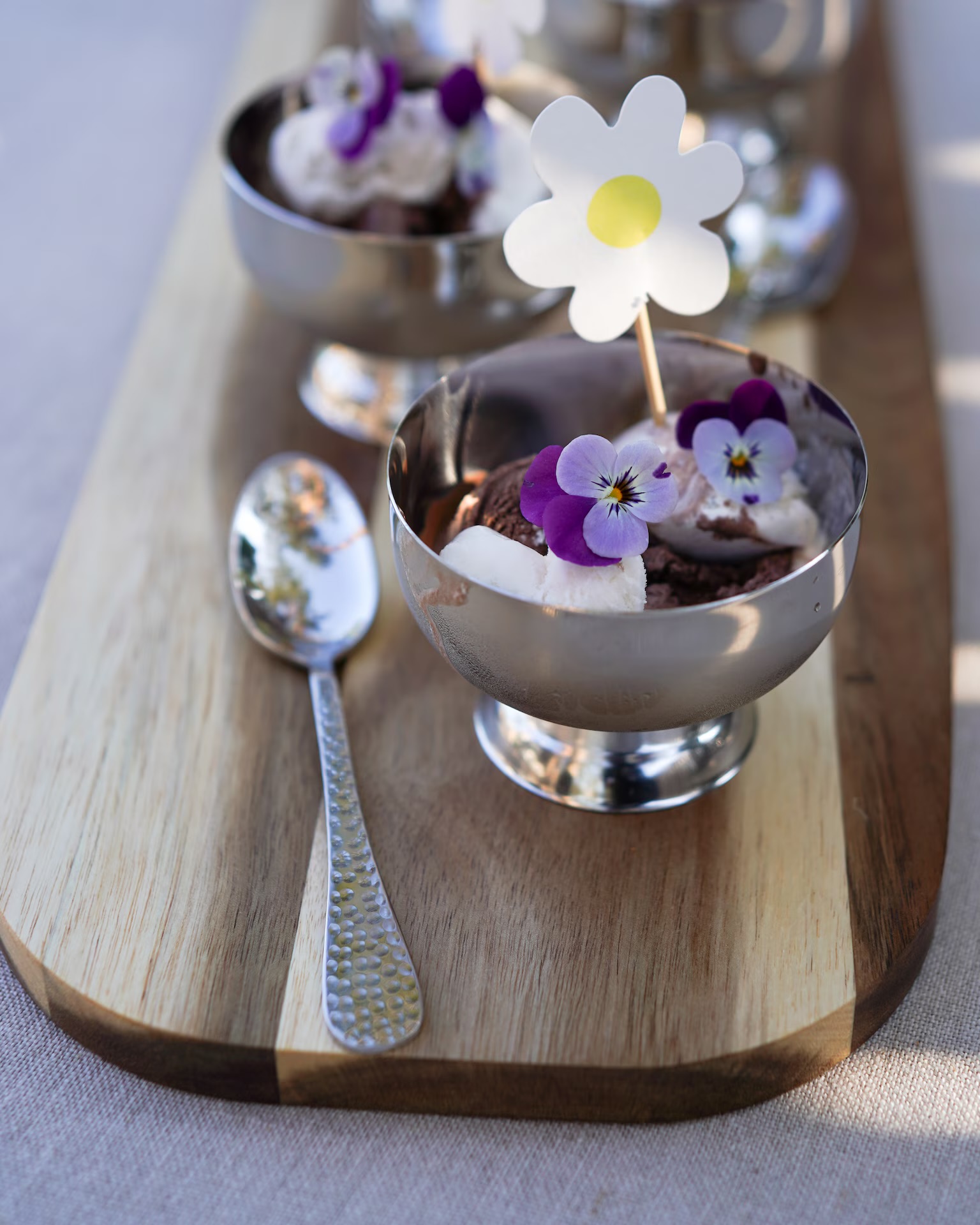 12 eleganta dessertbägare i rostfritt stål
