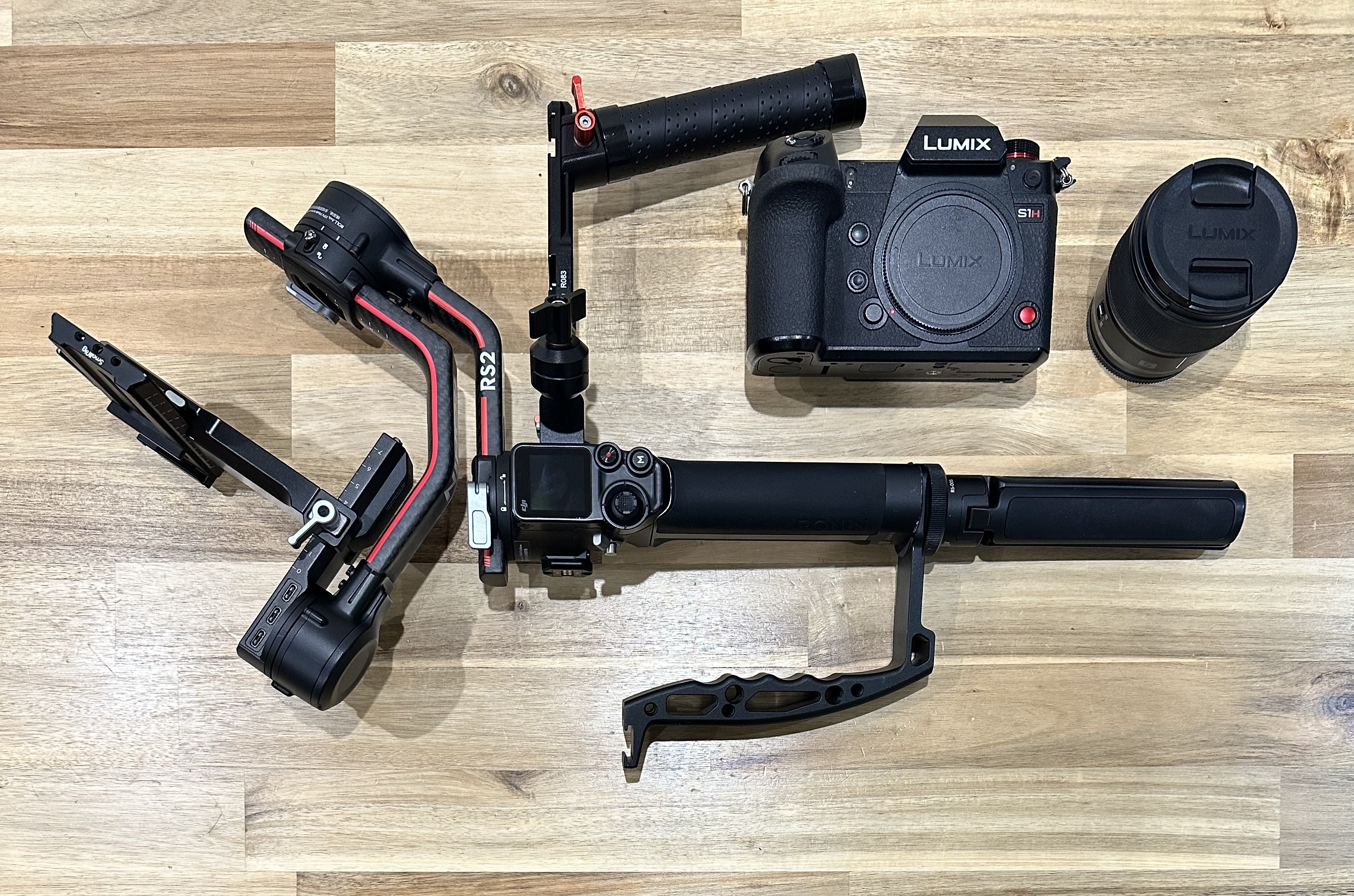 Panasonic s1h, lumix 35mm f1.8 s lens, ronin rs2 gimbal package 