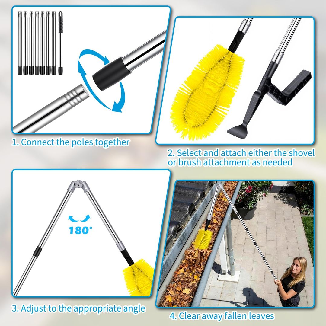 Telescopic gutter cleaner