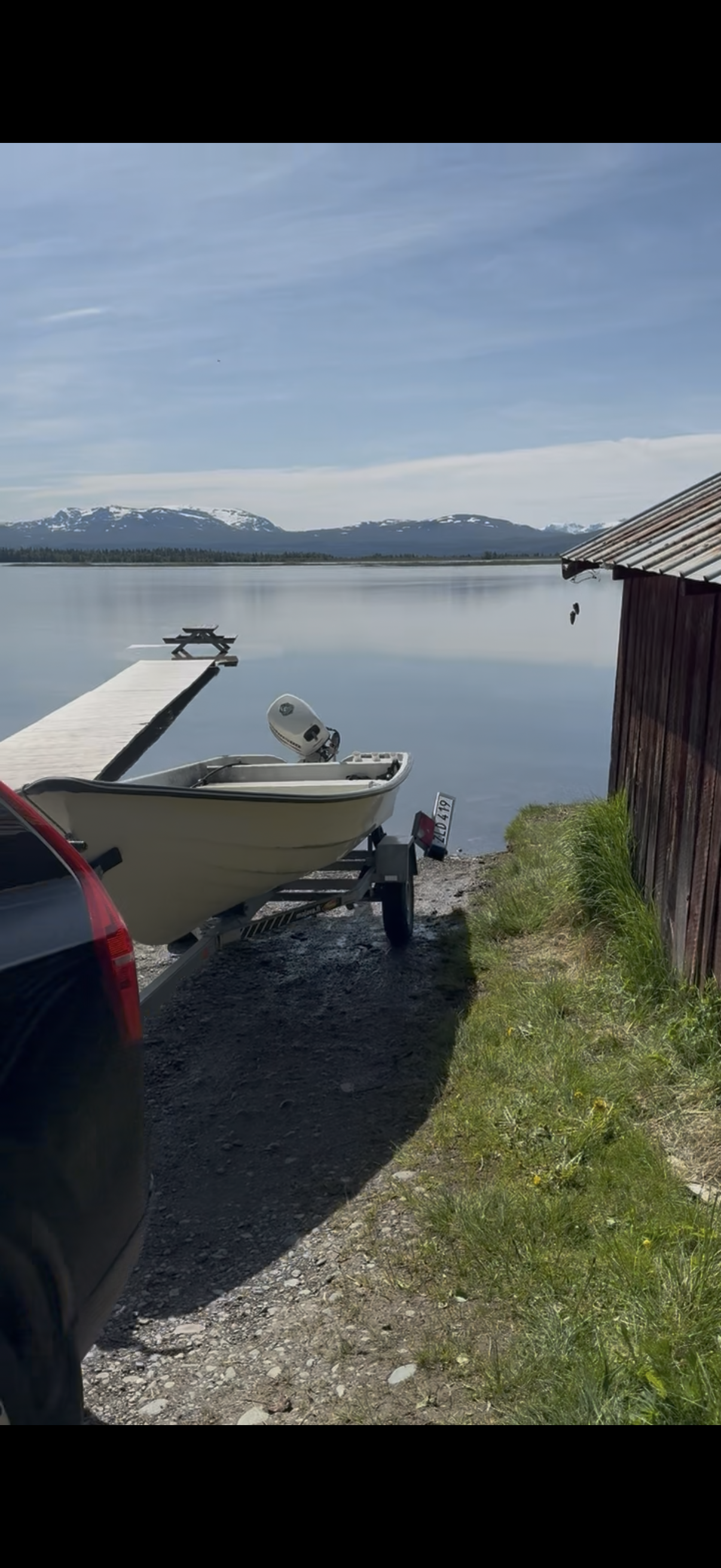 Motorbåt på trailer - utan motor 