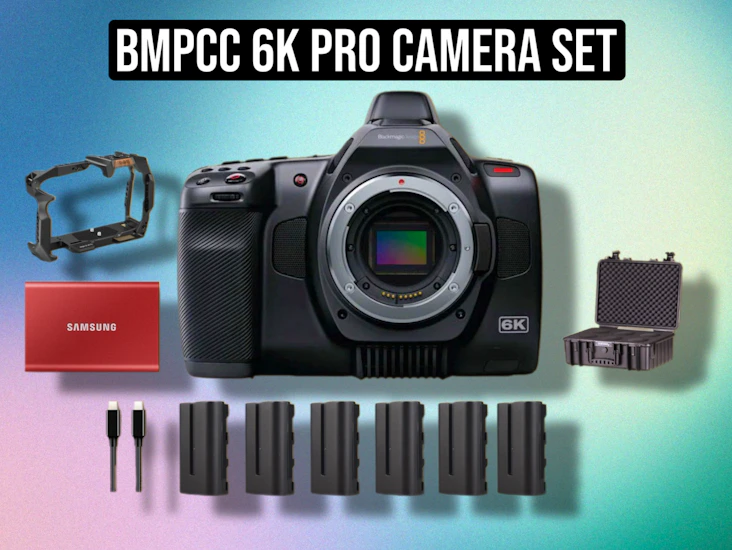 Blackmagic pocket cinema camera 6k pro set (like sony fx3 / canon r5c) – full cinema rig kit