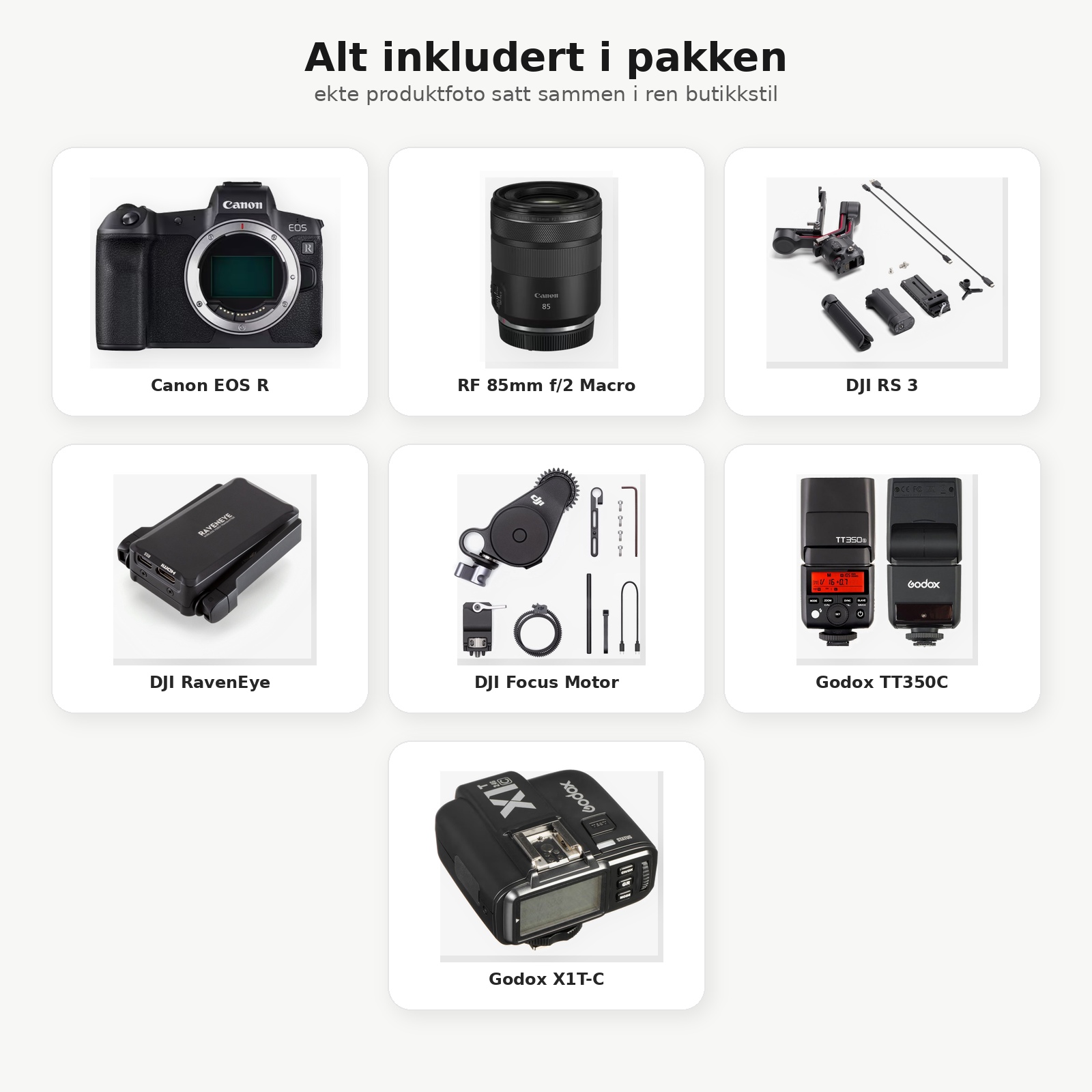 Komplett canon eos r fotopakke
