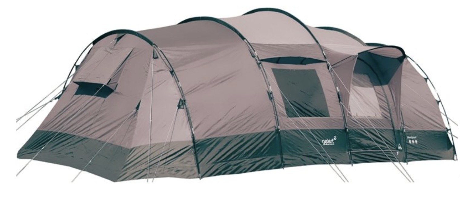 Spacious 8 person tent with optional accessories available 