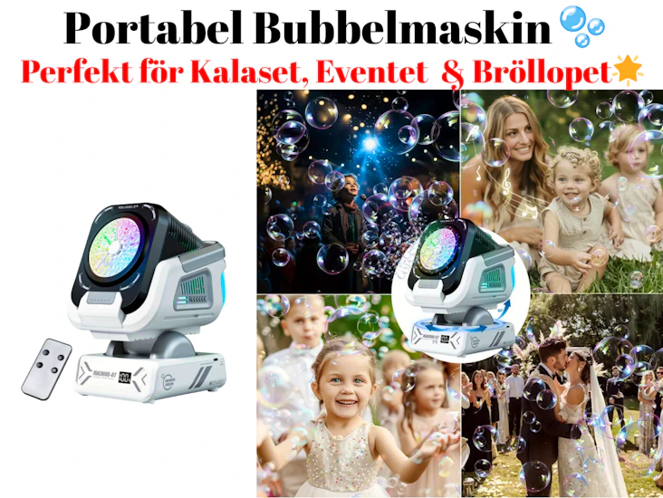 2# 🫧 automatisk bubbelmaskin – led, rgb-effekter & 30 000+ bubblor/min 🌈🎉