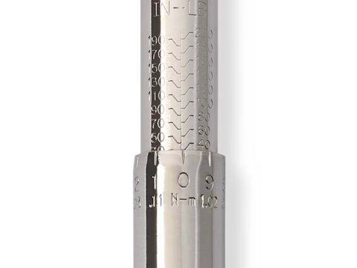 Maximum torque wrench, 1/4-in drive, 40-200 in-lb