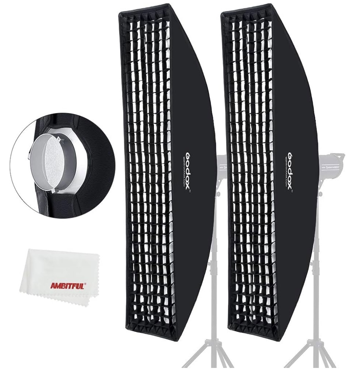 2 x godox rectangular softbox bowens mount